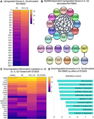 Targeting MyD88 Downregulates Inflammatory Mediators and Pathogenic Processes in PBMC From DMARDs-Naïve Rheumatoid Arthritis Patients